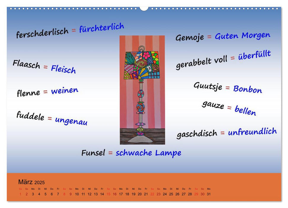 De Hessisch-Kalenner - hessisch babbele lerne in aam Johr (CALVENDO Premium Wandkalender 2025)