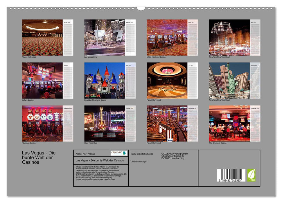 Las Vegas - Die bunte Welt der Casinos (CALVENDO Premium Wandkalender 2025)