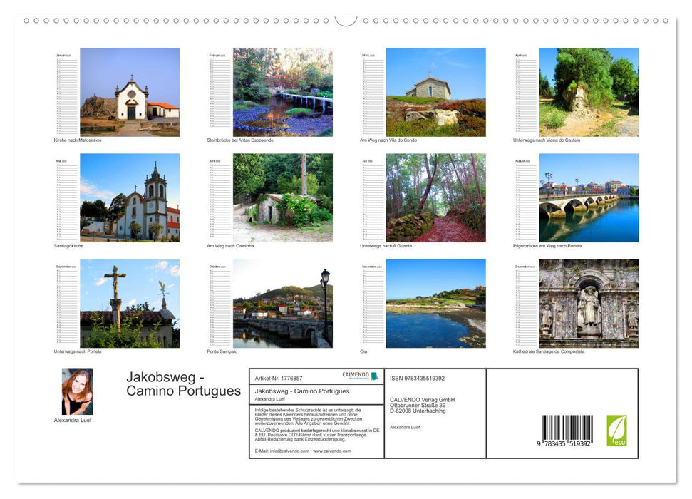 Jakobsweg - Camino Portugues (CALVENDO Premium Wandkalender 2025)