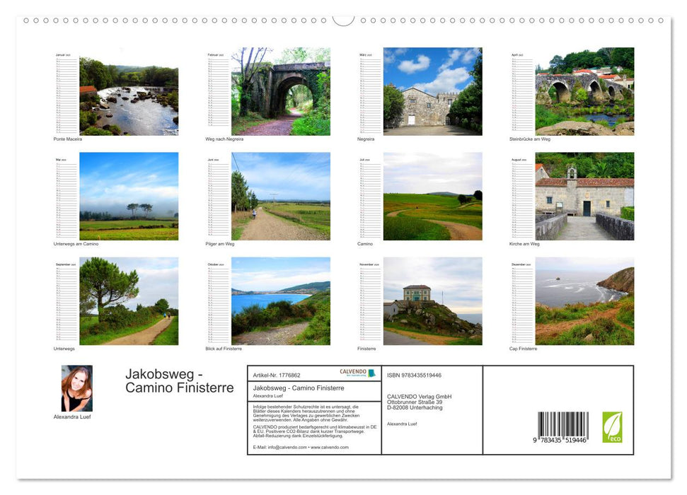 Jakobsweg - Camino Finisterre (CALVENDO Premium Wandkalender 2025)