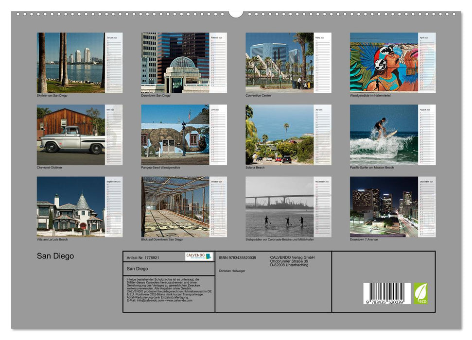 San Diego (CALVENDO Premium Wandkalender 2025)