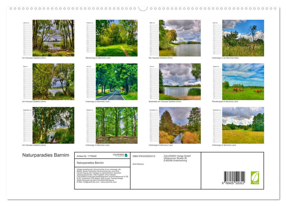 Naturparadies Barnim (CALVENDO Premium Wandkalender 2025)