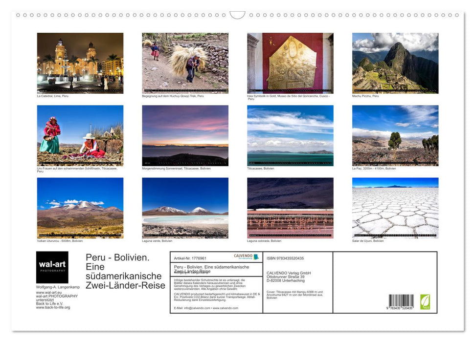 Peru - Bolivien. Eine südamerikanische Zwei-Länder-Reise (CALVENDO Wandkalender 2025)