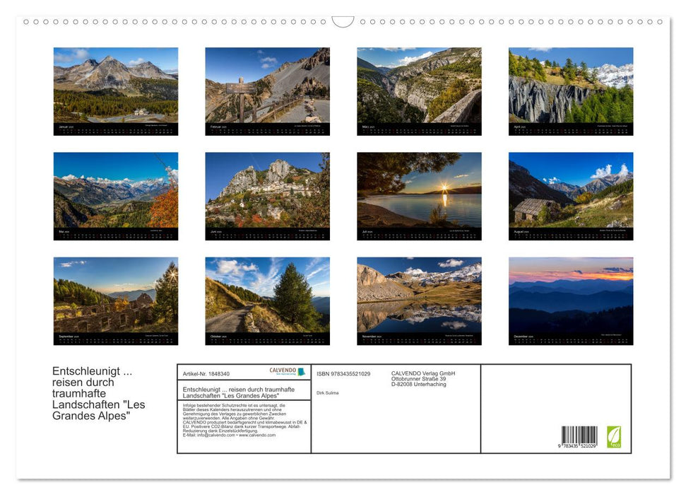 Entschleunigt ... reisen durch traumhafte Landschaften "Les Grandes Alpes" (CALVENDO Wandkalender 2025)