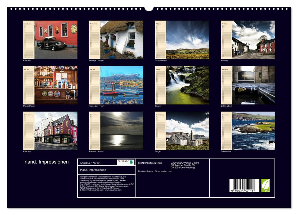 Irland. Impressionen (CALVENDO Premium Wandkalender 2025)