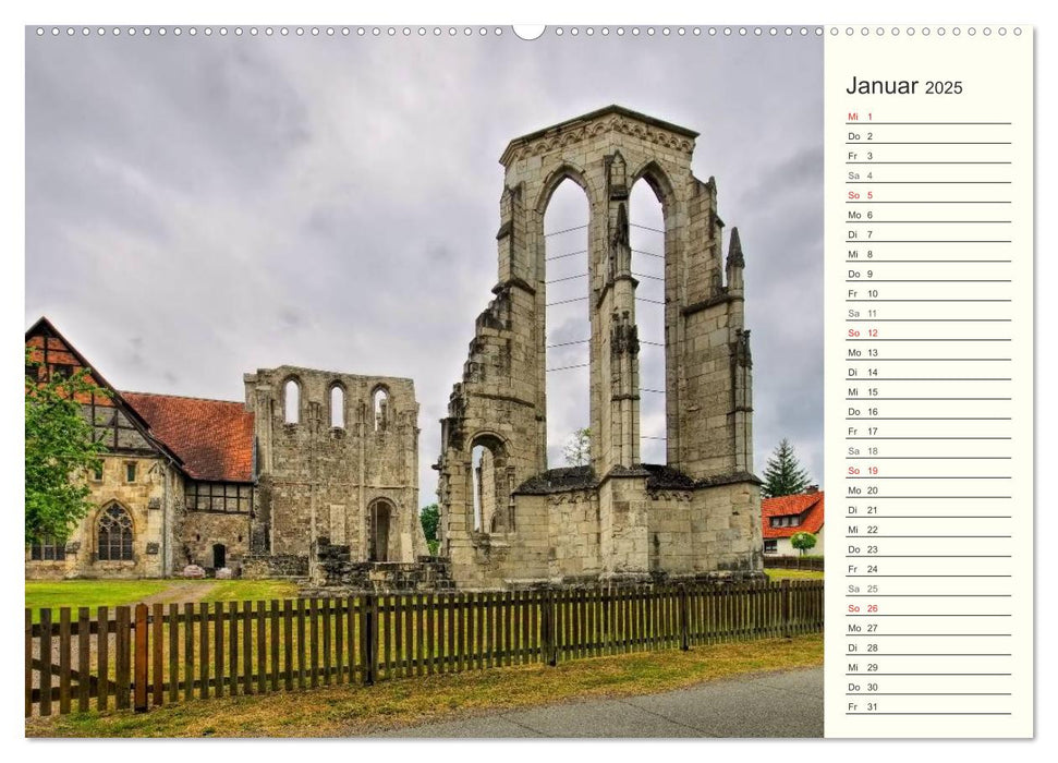 Klöster und Stabkirchen im Harz (CALVENDO Premium Wandkalender 2025)