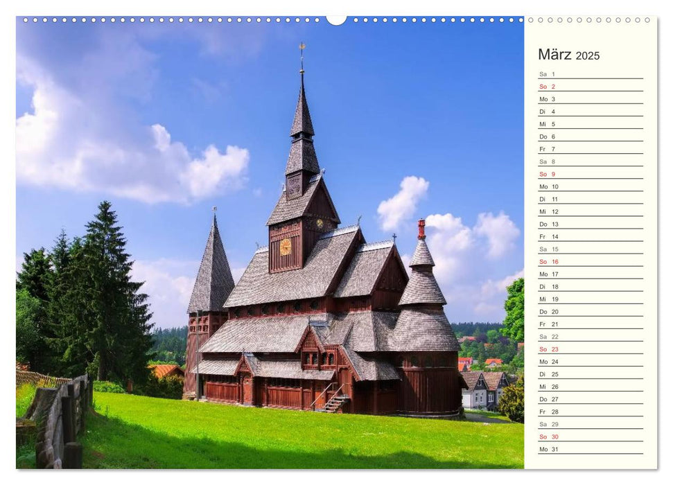 Klöster und Stabkirchen im Harz (CALVENDO Premium Wandkalender 2025)