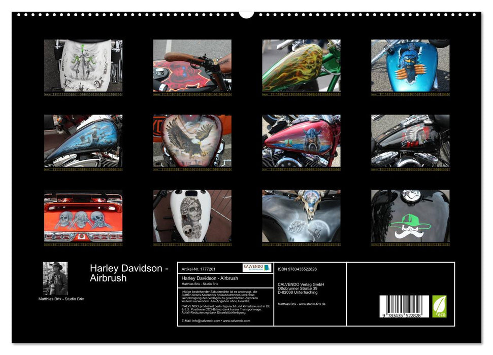 Harley Davidson - Airbrush (CALVENDO Premium Wandkalender 2025)