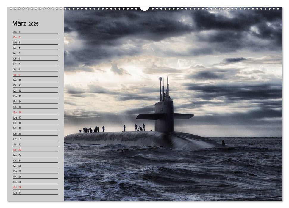 U-Boote. Militärische Ungetüme (CALVENDO Wandkalender 2025)