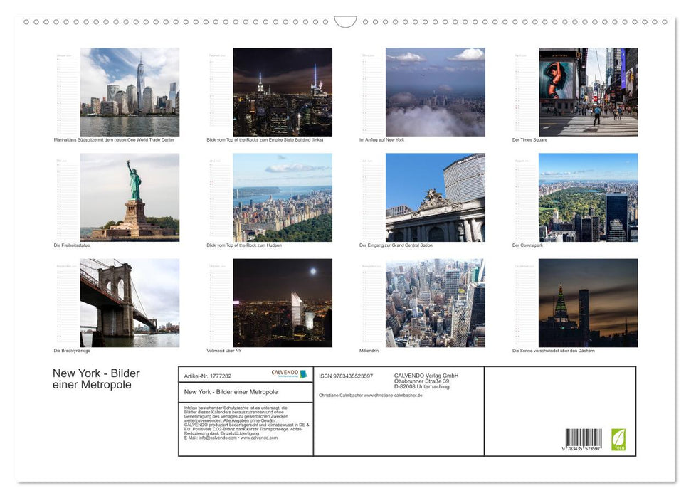 New York - Bilder einer Metropole (CALVENDO Wandkalender 2025)