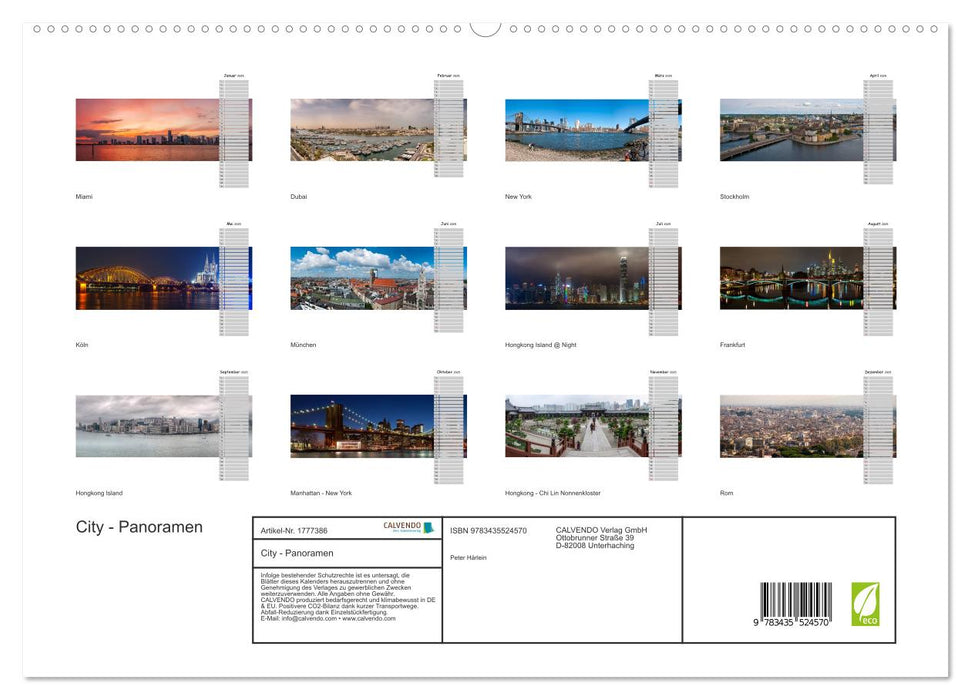 City - Panoramen (CALVENDO Premium Wandkalender 2025)