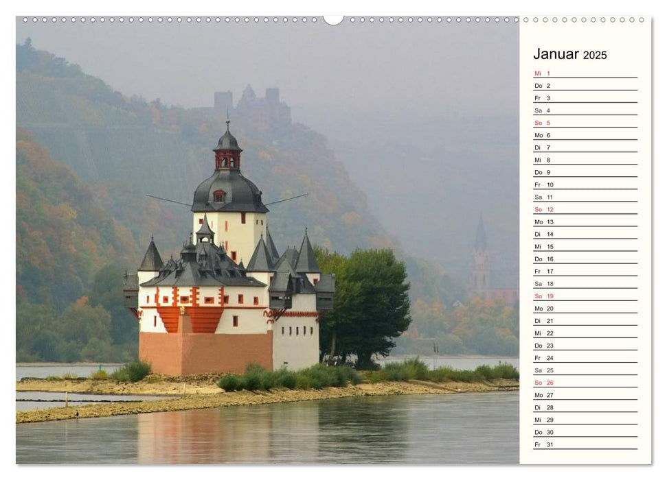 Der Rhein. Oberes Mittelrheintal von Bingen bis Koblenz (CALVENDO Premium Wandkalender 2025)