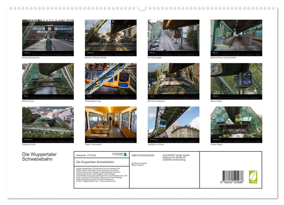 Die Wuppertaler Schwebebahn (CALVENDO Premium Wandkalender 2025)