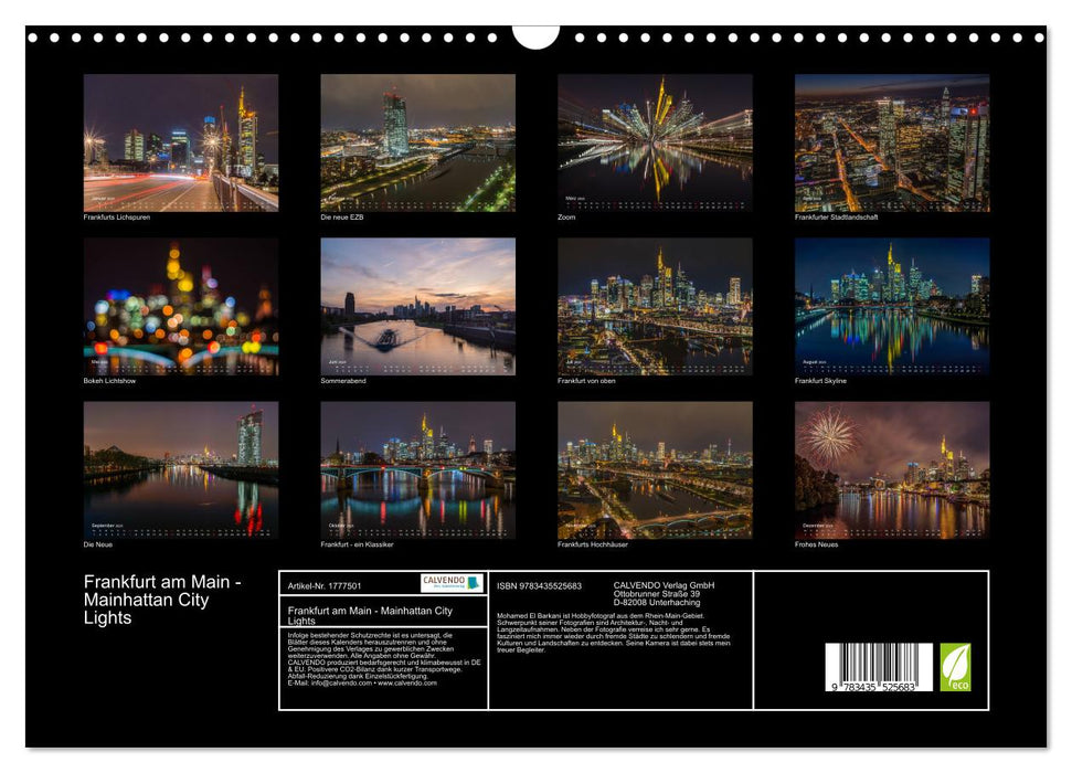 Frankfurt am Main - Mainhattan City Lights (CALVENDO Wandkalender 2025)