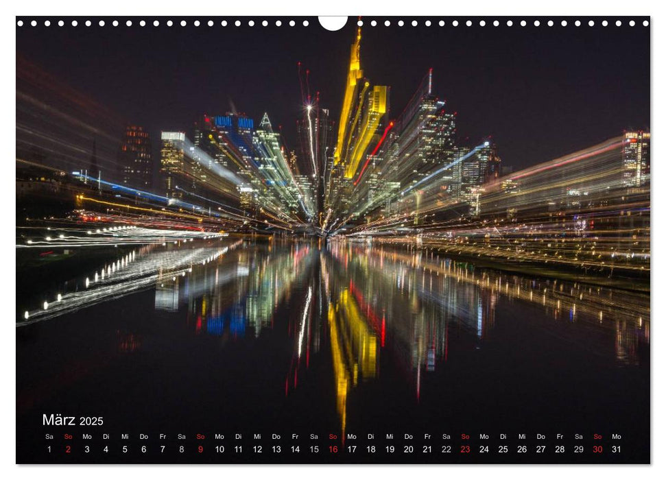 Frankfurt am Main - Mainhattan City Lights (CALVENDO Wandkalender 2025)