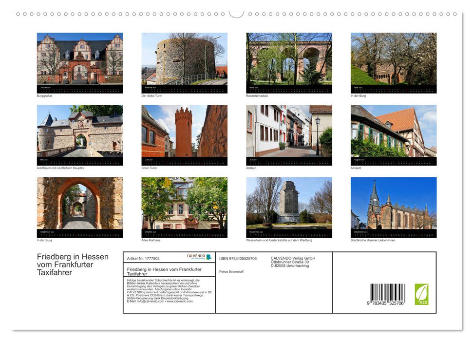 Friedberg in Hessen vom Frankfurter Taxifahrer (CALVENDO Premium Wandkalender 2025)
