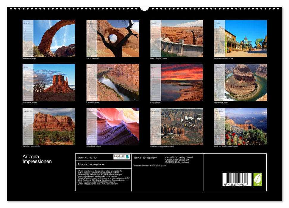 Arizona. Impressionen (CALVENDO Premium Wandkalender 2025)