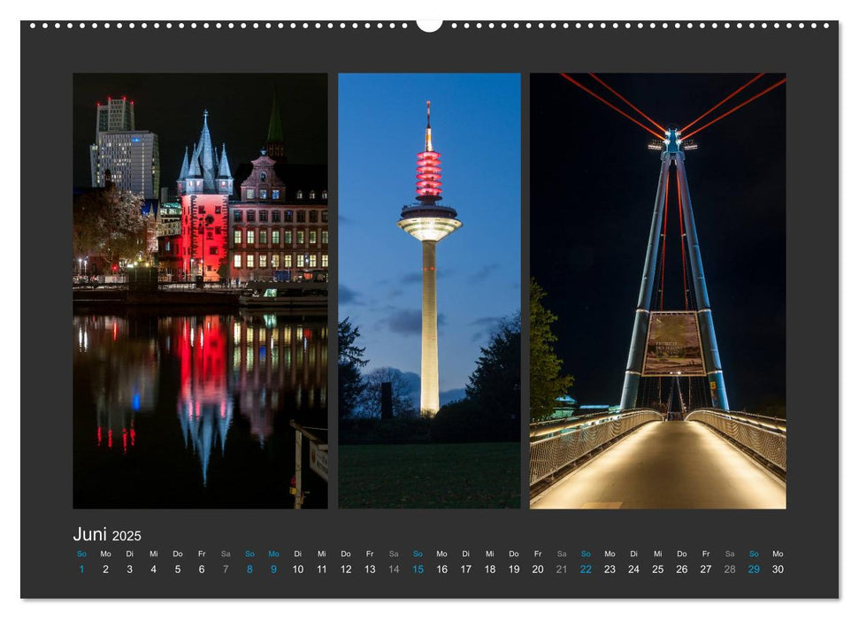 FRANKFURT - Nachtlichter 2025 (CALVENDO Wandkalender 2025)