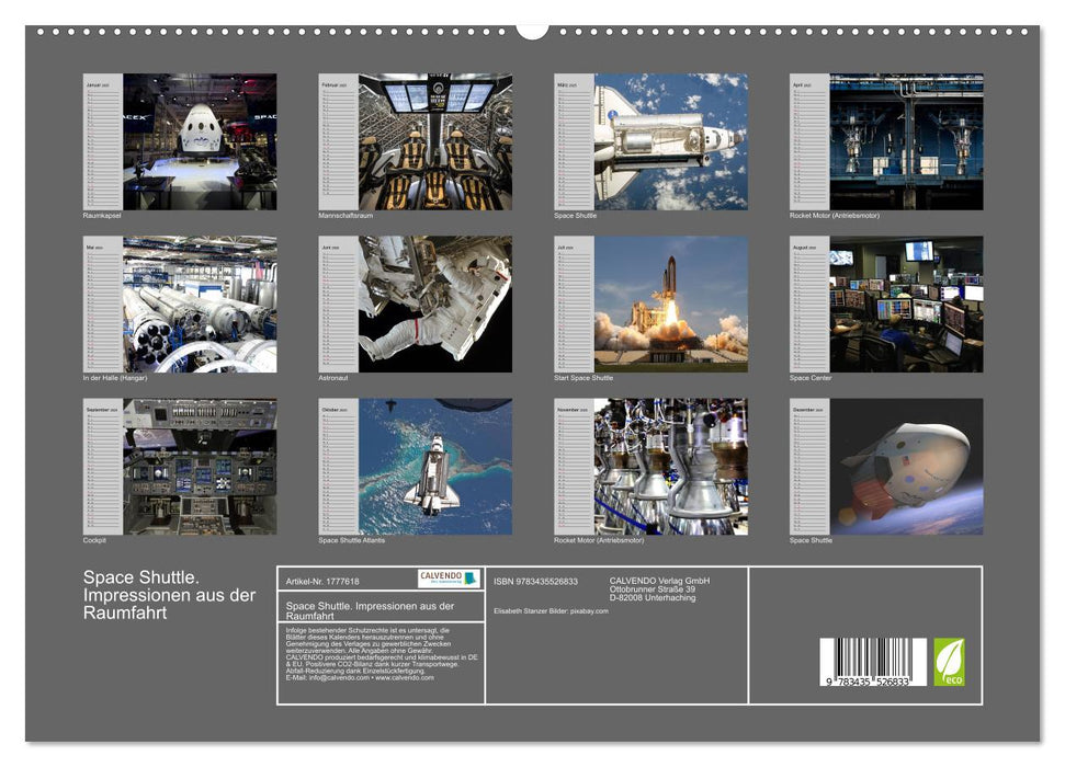 Space Shuttle. Impressionen aus der Raumfahrt (CALVENDO Premium Wandkalender 2025)