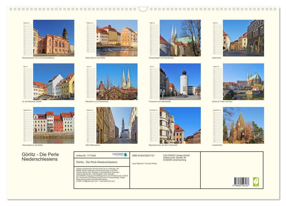 Görlitz - Die Perle Niederschlesiens (CALVENDO Wandkalender 2025)