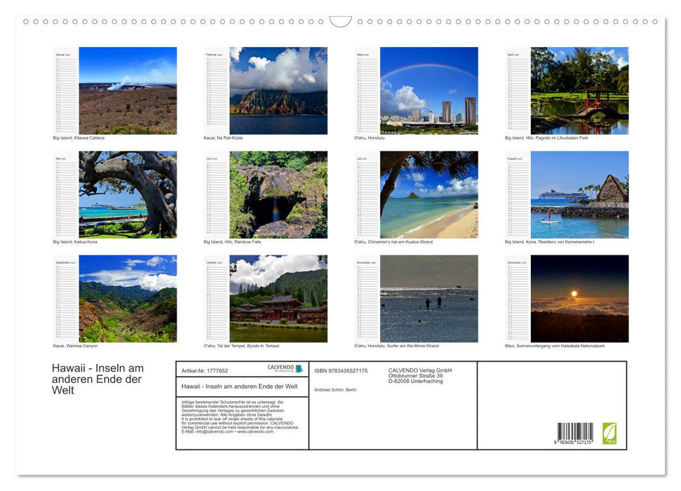 Hawaii - Inseln am anderen Ende der Welt (CALVENDO Wandkalender 2025)