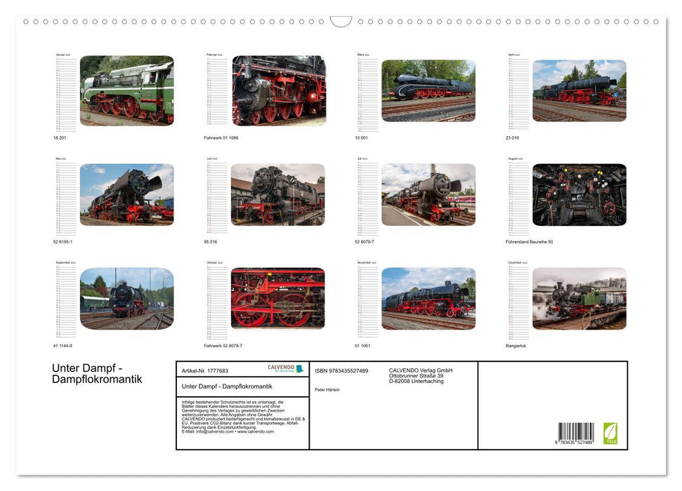 Unter Dampf - Dampflokromantik (CALVENDO Wandkalender 2025)