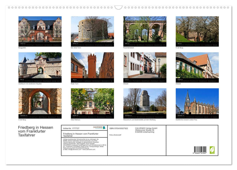 Friedberg in Hessen vom Frankfurter Taxifahrer (CALVENDO Wandkalender 2025)