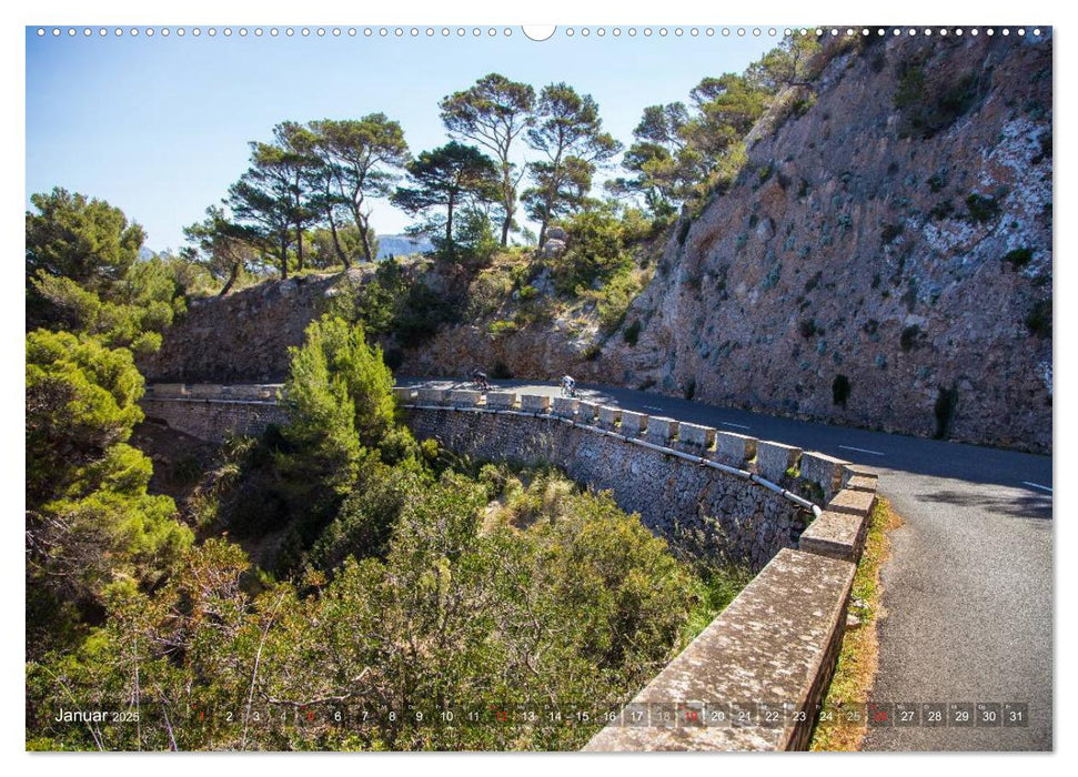 Mallorca: Die schönsten Landschaften für Rennradfahrer (CALVENDO Premium Wandkalender 2025)