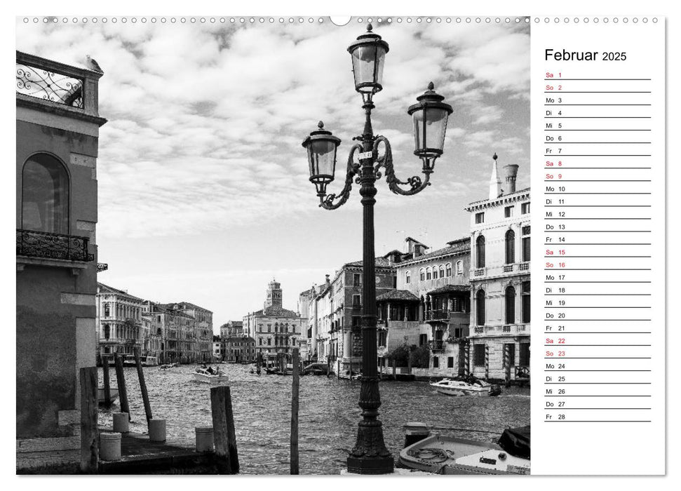 Venedig schwarz-weiß (CALVENDO Premium Wandkalender 2025)