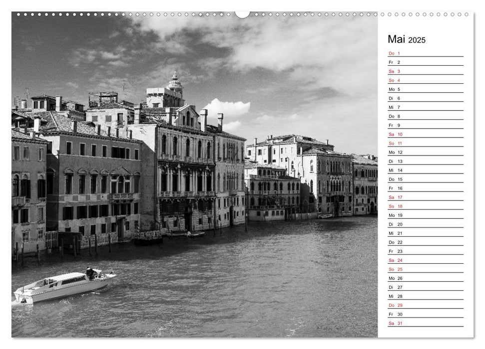 Venedig schwarz-weiß (CALVENDO Premium Wandkalender 2025)