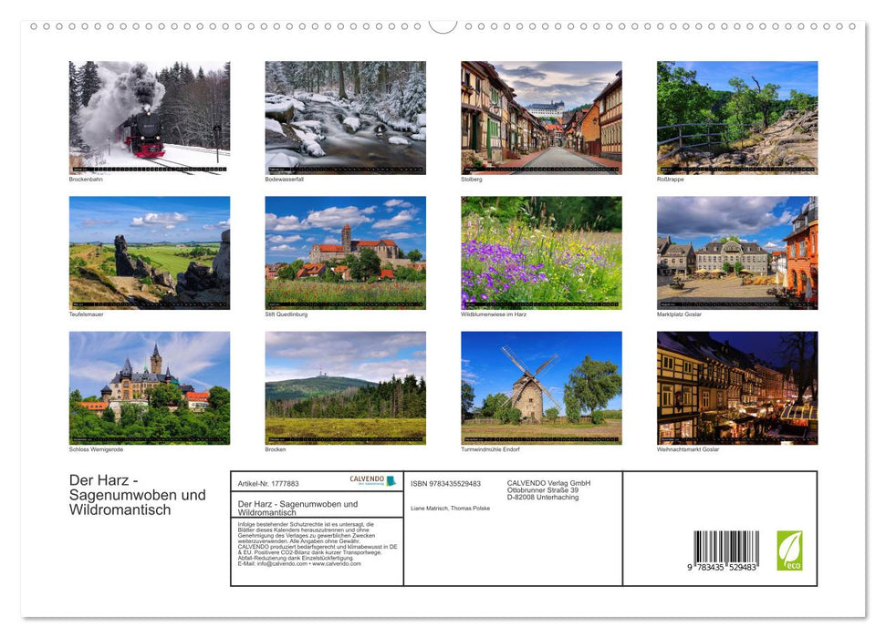 Der Harz - Sagenumwoben und Wildromantisch (CALVENDO Premium Wandkalender 2025)