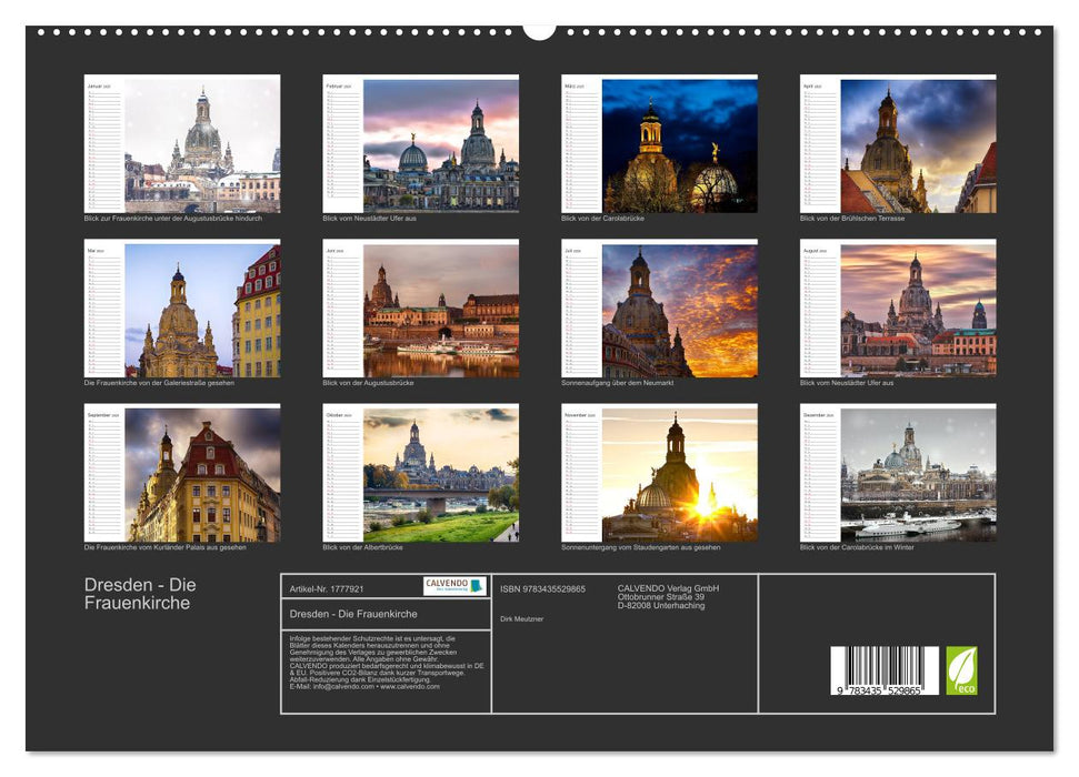 Dresden - Die Frauenkirche (CALVENDO Premium Wandkalender 2025)