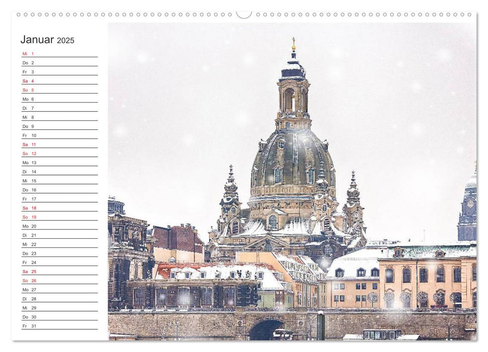 Dresden - Die Frauenkirche (CALVENDO Premium Wandkalender 2025)