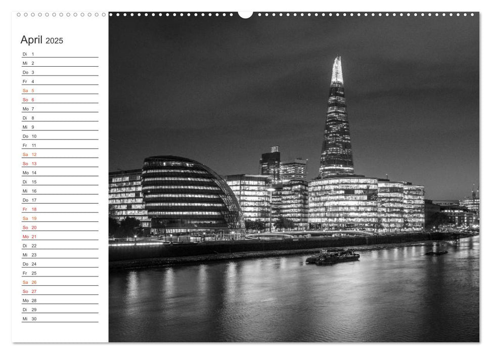 London Stadt an der Themse (CALVENDO Wandkalender 2025)