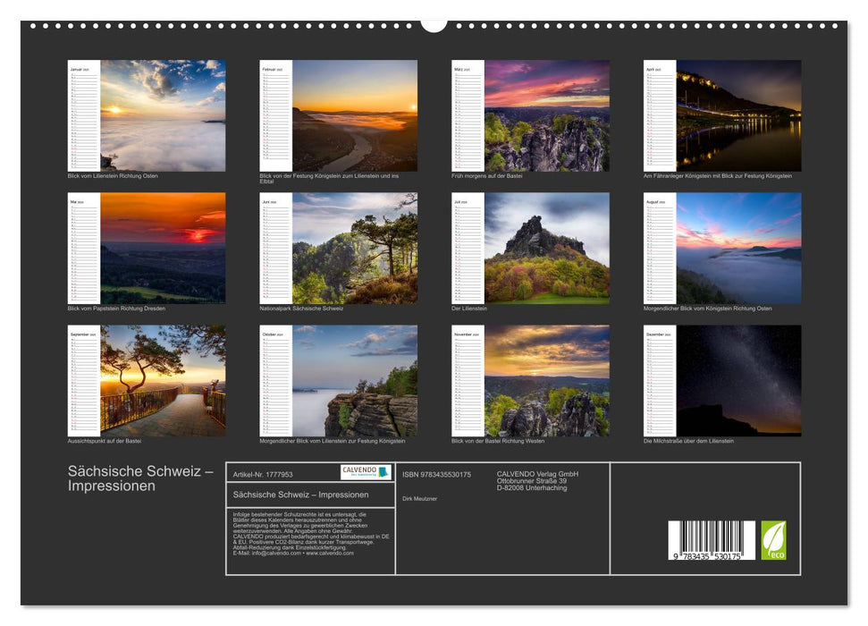 Sächsische Schweiz – Impressionen (CALVENDO Premium Wandkalender 2025)