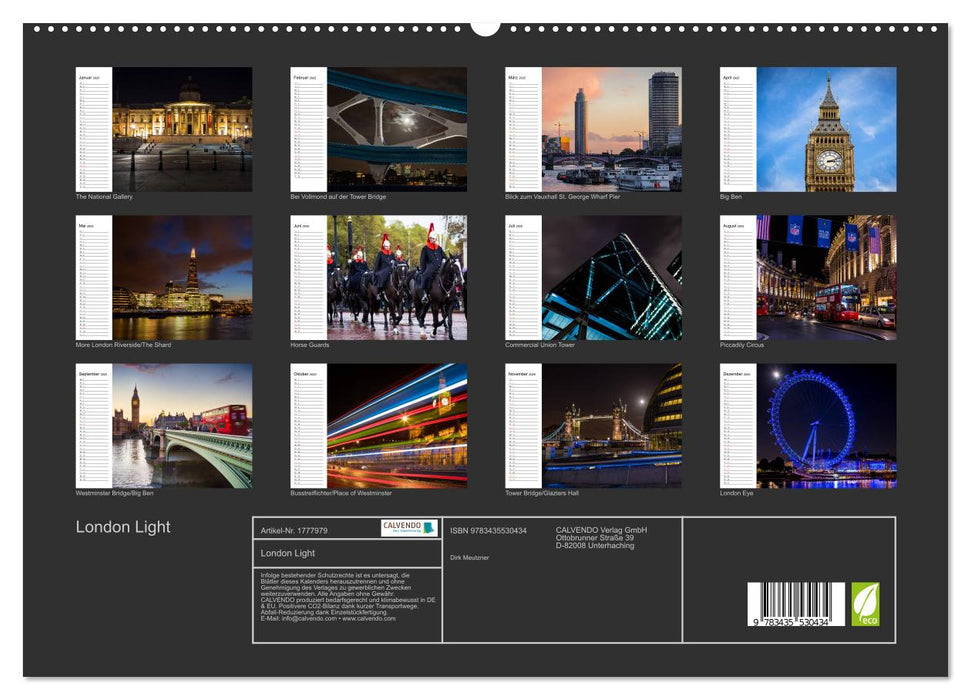 London Light (CALVENDO Premium Wandkalender 2025)