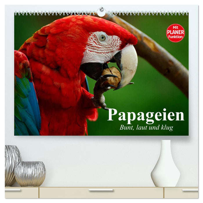 Papageien. Bunt, laut und klug (CALVENDO Premium Wandkalender 2025)