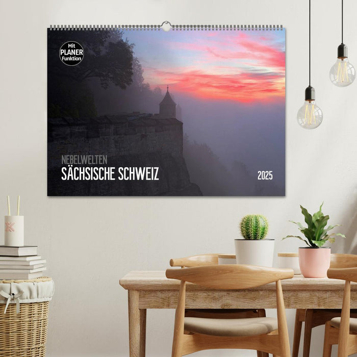 Nebelwelten Sächsische Schweiz (CALVENDO Wandkalender 2025)