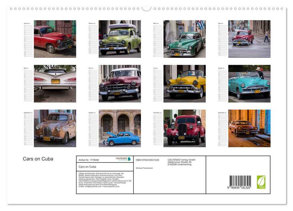 Cars on Cuba (CALVENDO Premium Wandkalender 2025)