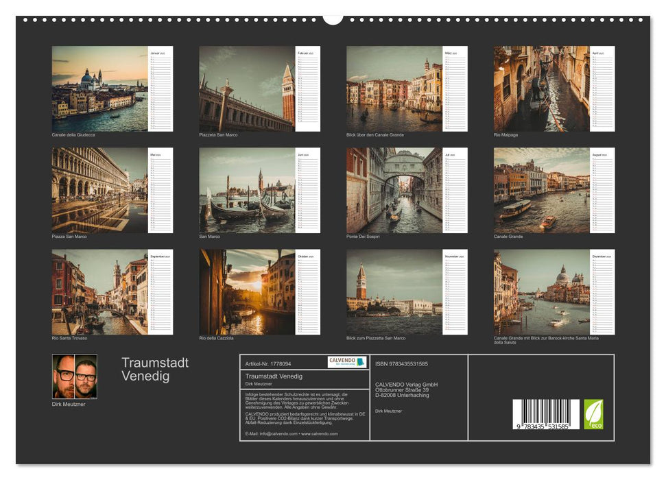 Traumstadt Venedig (CALVENDO Premium Wandkalender 2025)
