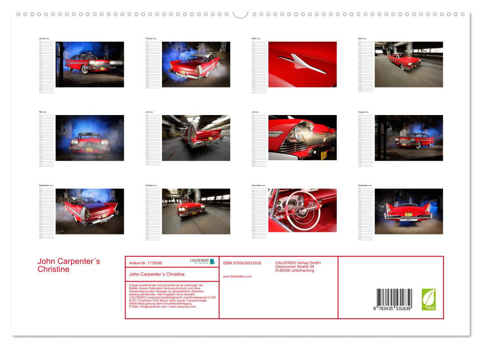 John Carpenter´s Christine (CALVENDO Premium Wandkalender 2025)