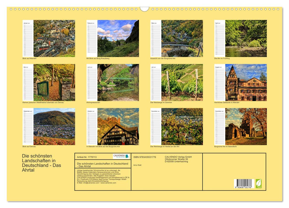 Die schönsten Landschaften in Deutschland - Das Ahrtal (CALVENDO Wandkalender 2025)