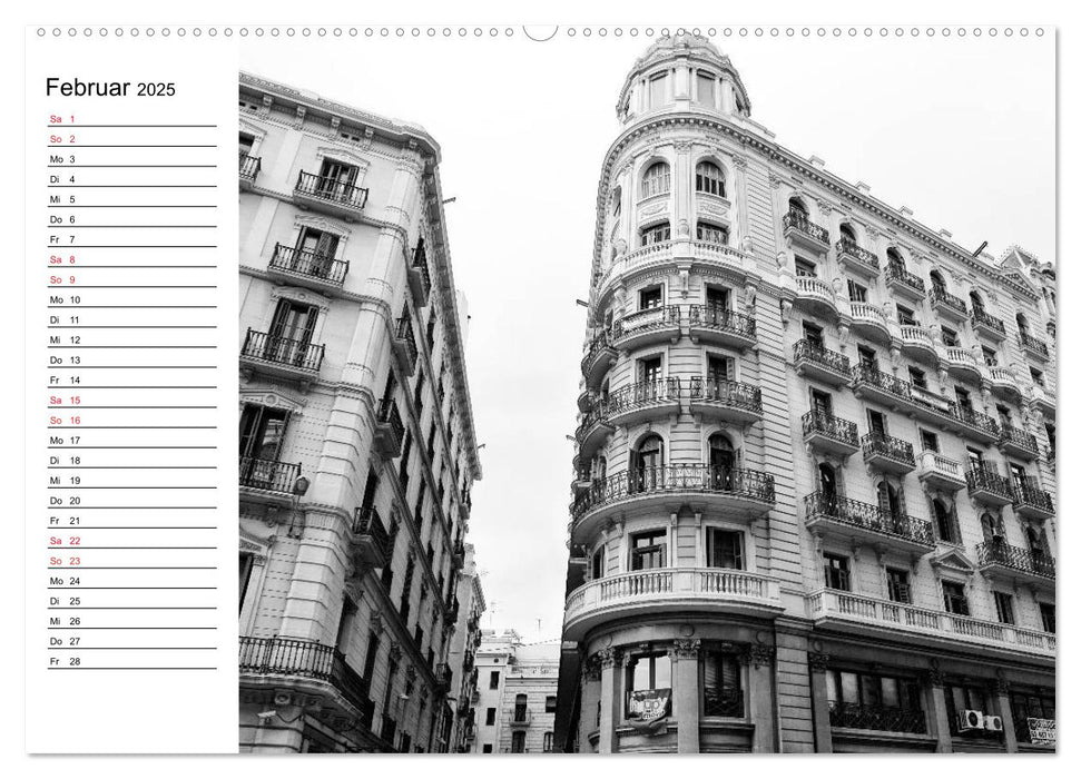 Barcelona Schwarz / Weiß Impressionen (CALVENDO Premium Wandkalender 2025)