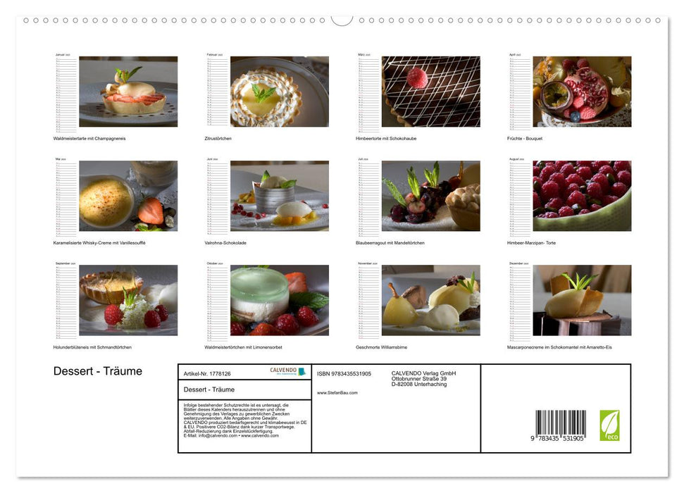 Dessert - Träume (CALVENDO Premium Wandkalender 2025)