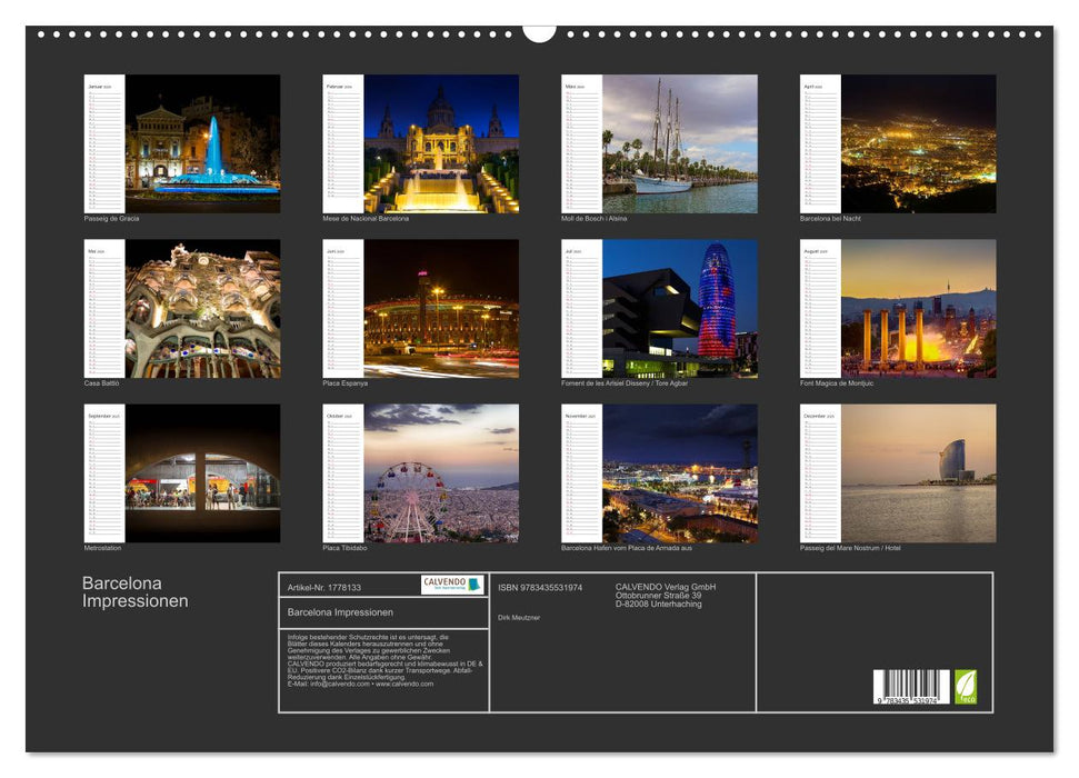 Barcelona Impressionen (CALVENDO Wandkalender 2025)