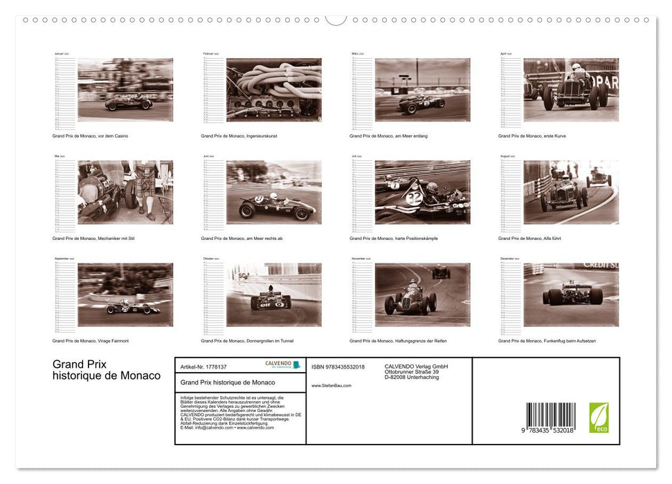 Grand Prix historique de Monaco (CALVENDO Premium Wandkalender 2025)