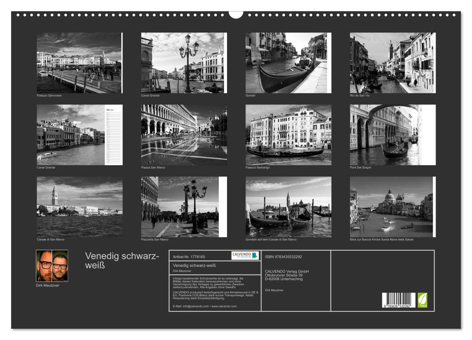 Venedig schwarz-weiß (CALVENDO Wandkalender 2025)