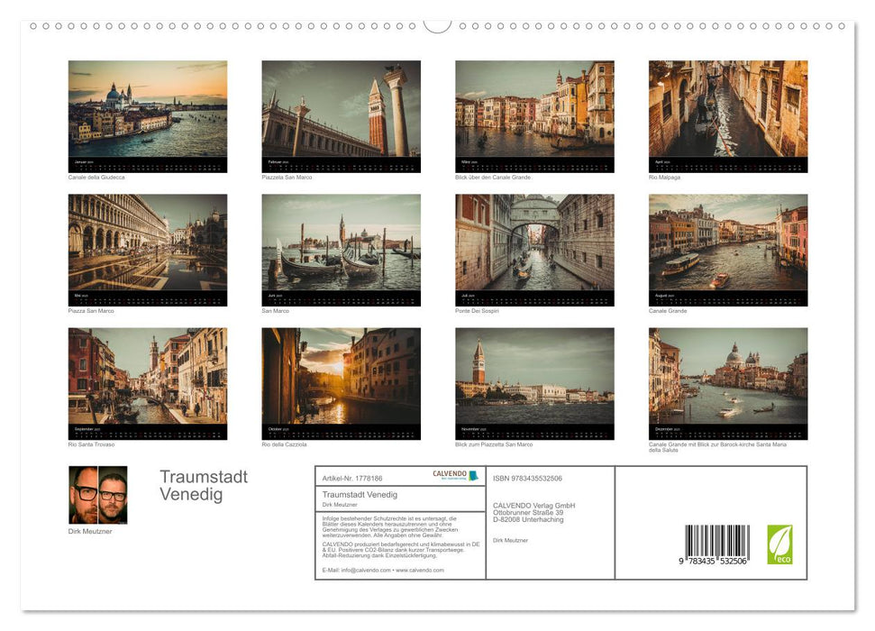 Traumstadt Venedig (CALVENDO Premium Wandkalender 2025)