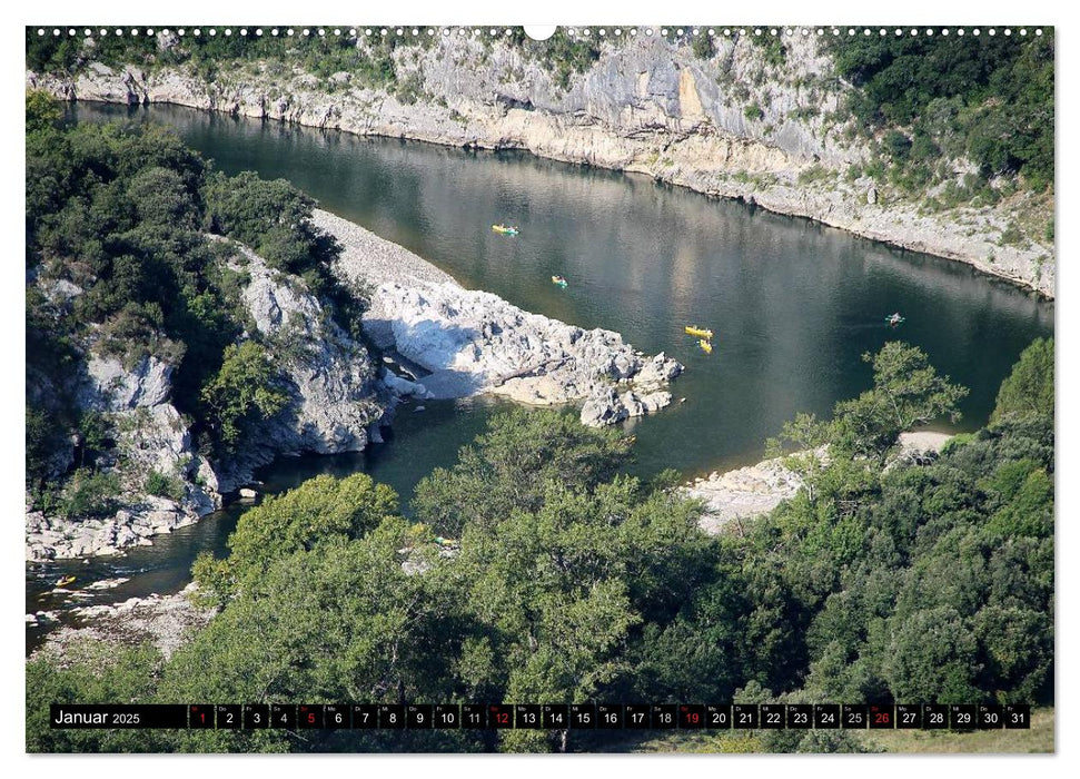 Ardèche, Grand Canyon Europas (CALVENDO Wandkalender 2025)