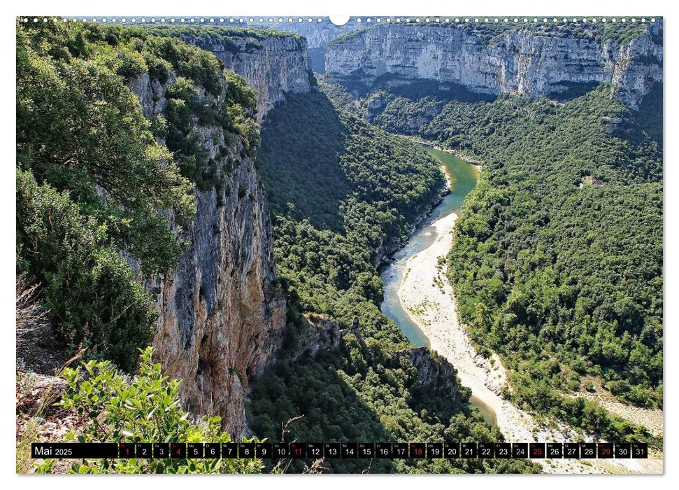 Ardèche, Grand Canyon Europas (CALVENDO Wandkalender 2025)